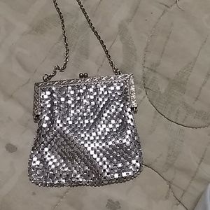 Silky silver mail prom  bag